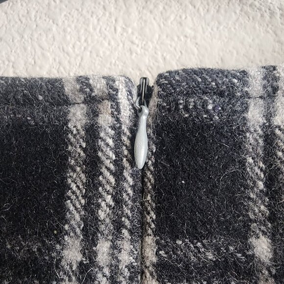 Vintage Lovers Dress Womens Medium Plaid Wool Sleeveless Mod 60s Pockets - Picture 6 of 9